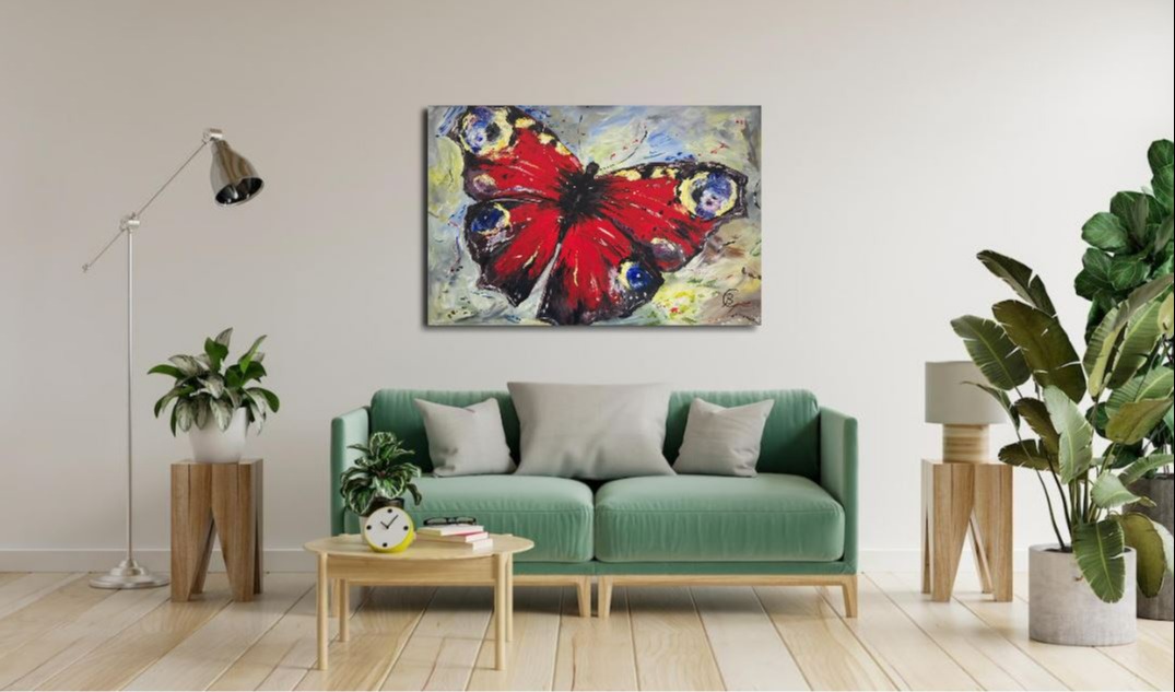 Abstraktes Acrylbild  auf Leinwand