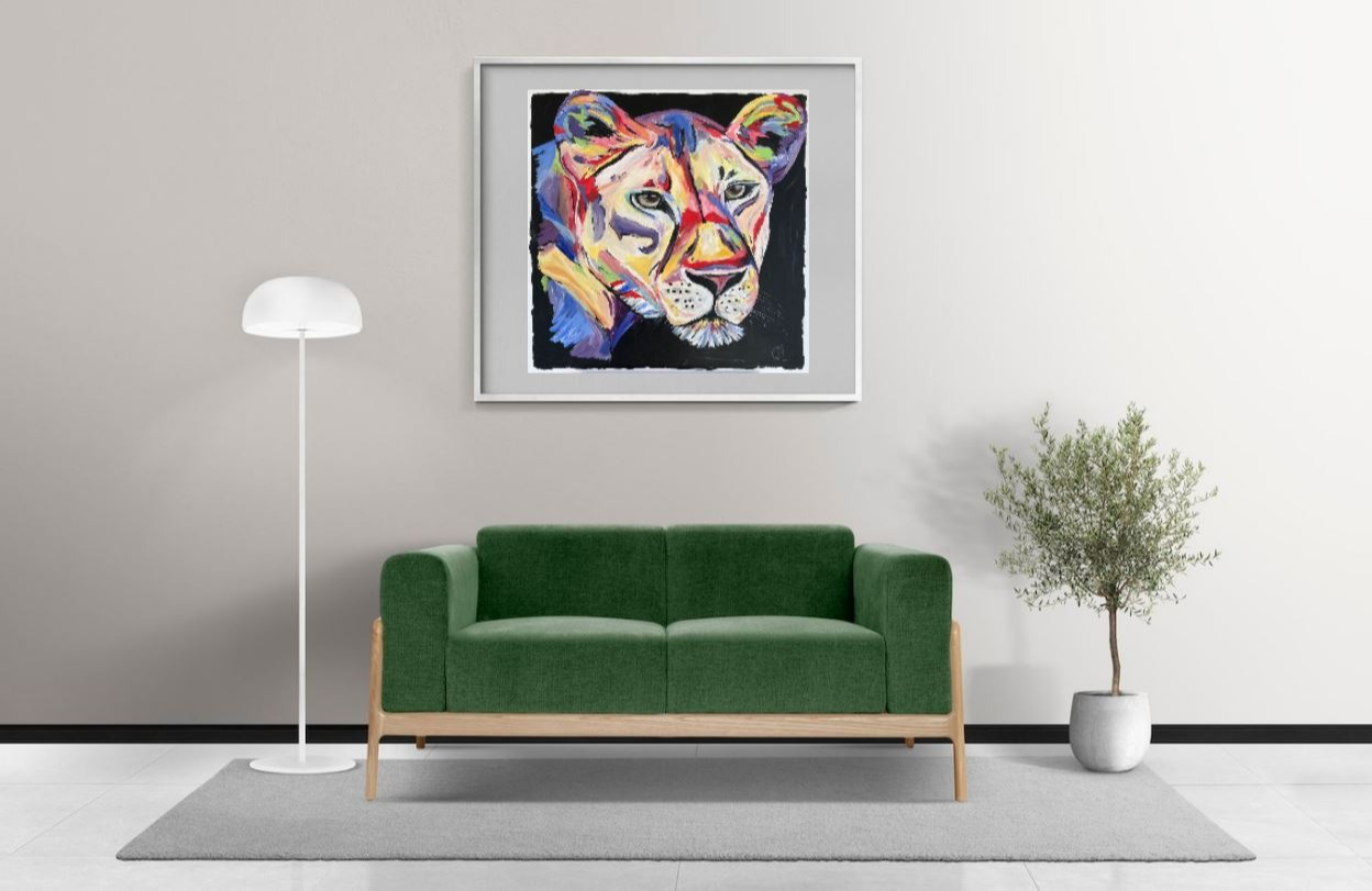 Acrylbild Löwin Malerei