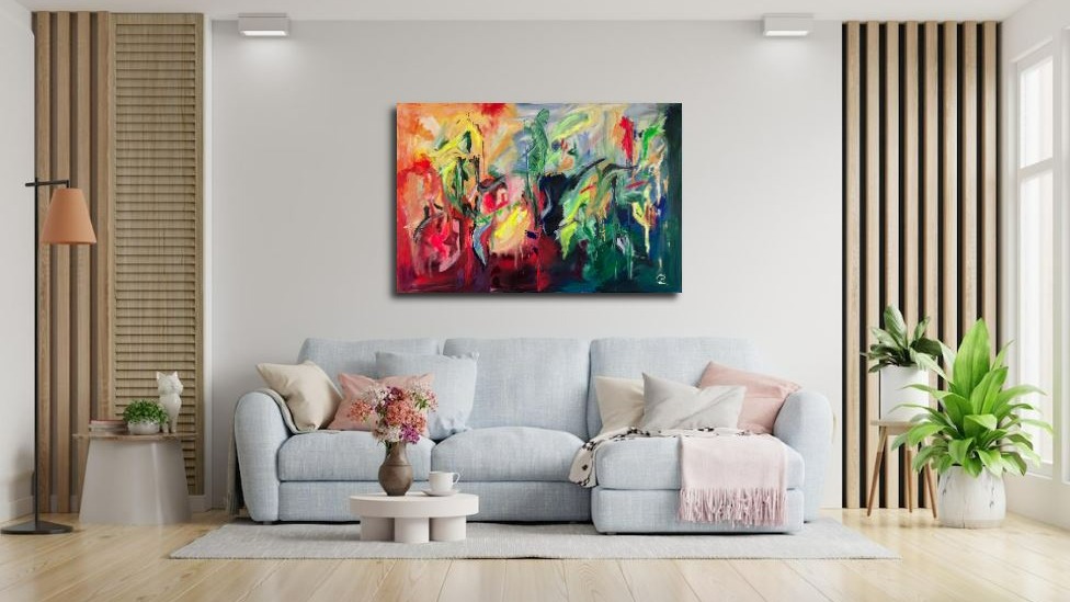 Abstraktes Acrylbild  auf Leinwand