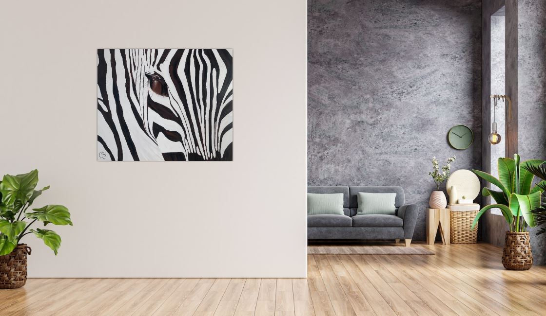 zebra acryl handgemalt