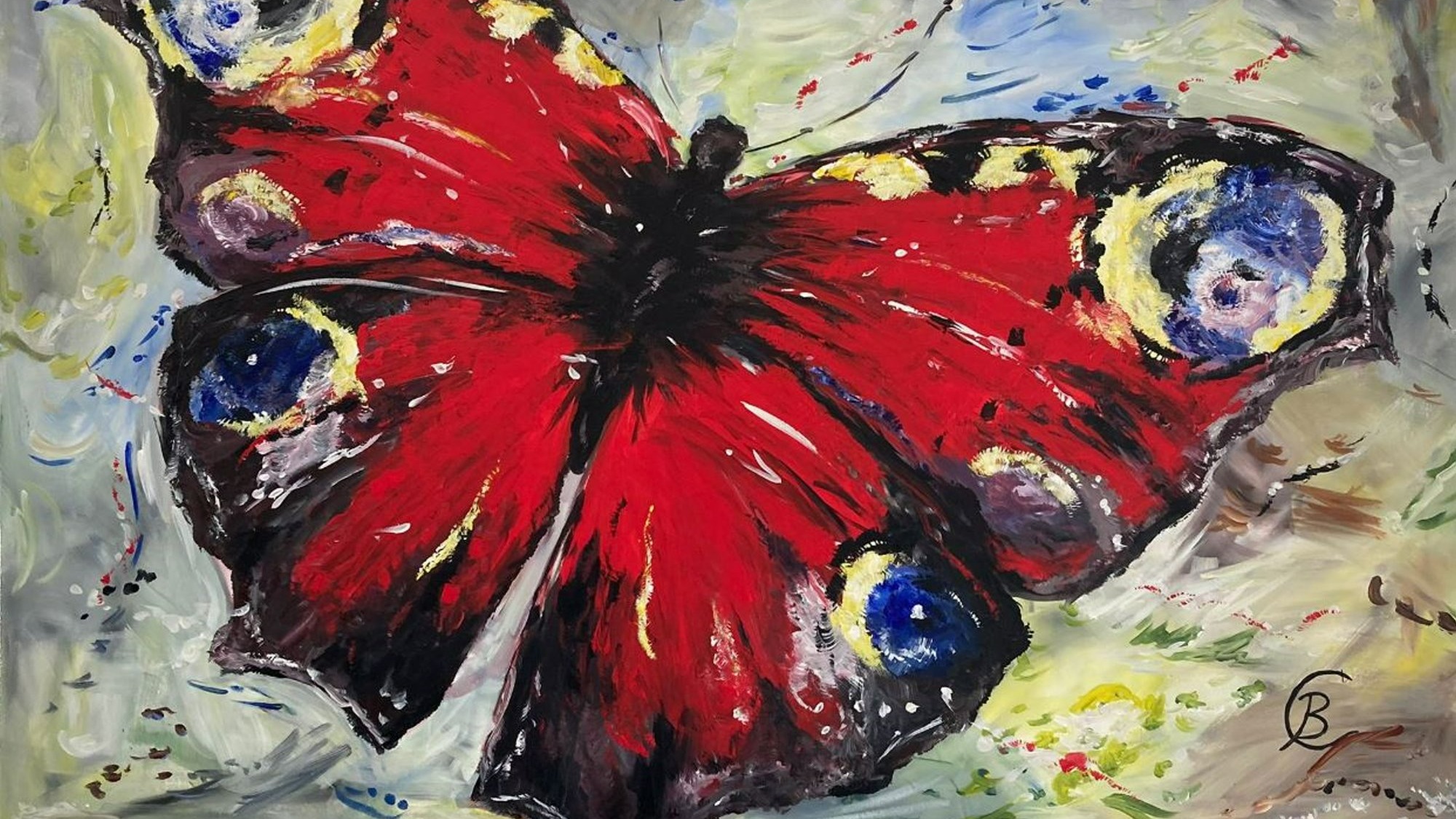 acrylbild schmetterling gemalt